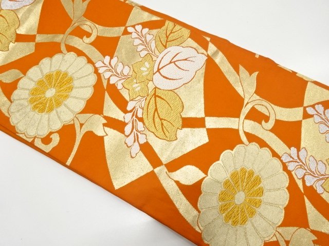 JAPANESEKIMONO / ANTIQUE GROUND FABRIC / RAISED PAULOWNIA / CHRYSANTHE